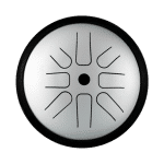 Steel Tongue Drum 8 notes Ré Majeur – 17,5 cm – Gris Métallisé (1)